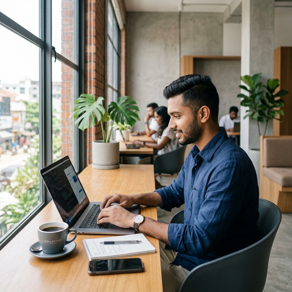Freelancer working